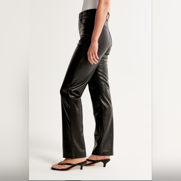 Abercrombie & Fitch High-Rise Vegan Leather Pants EUC 30/10 - 32 Waist 27 Inseam - Picture 5 of 8